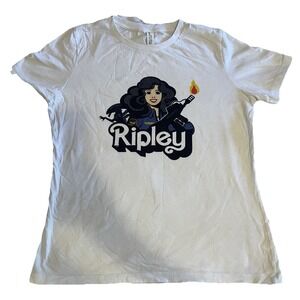 Ripley Alien Tshirt Women's‎ Medium White Short Sleeve Graphic Tee Crew Neck